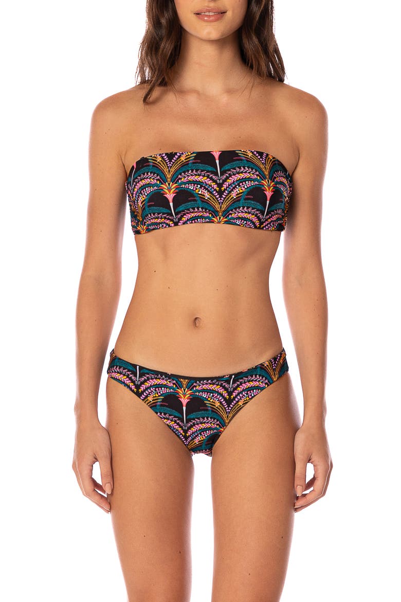 Palm Groove Sublimity Reversible Bikini Bottoms, Alternate, color, BLACK