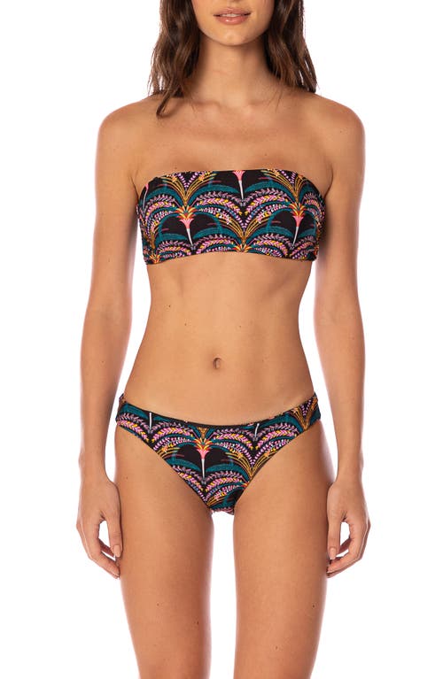 Maaji Palm Groove Sublimity Reversible Bikini Bottoms In Black
