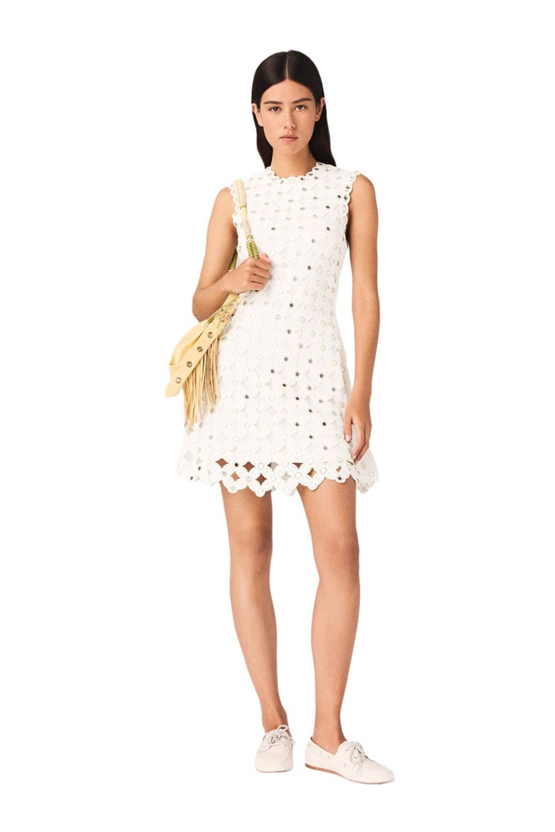 womens crochet dresses Crochet short dress Yellow / Orange For Women