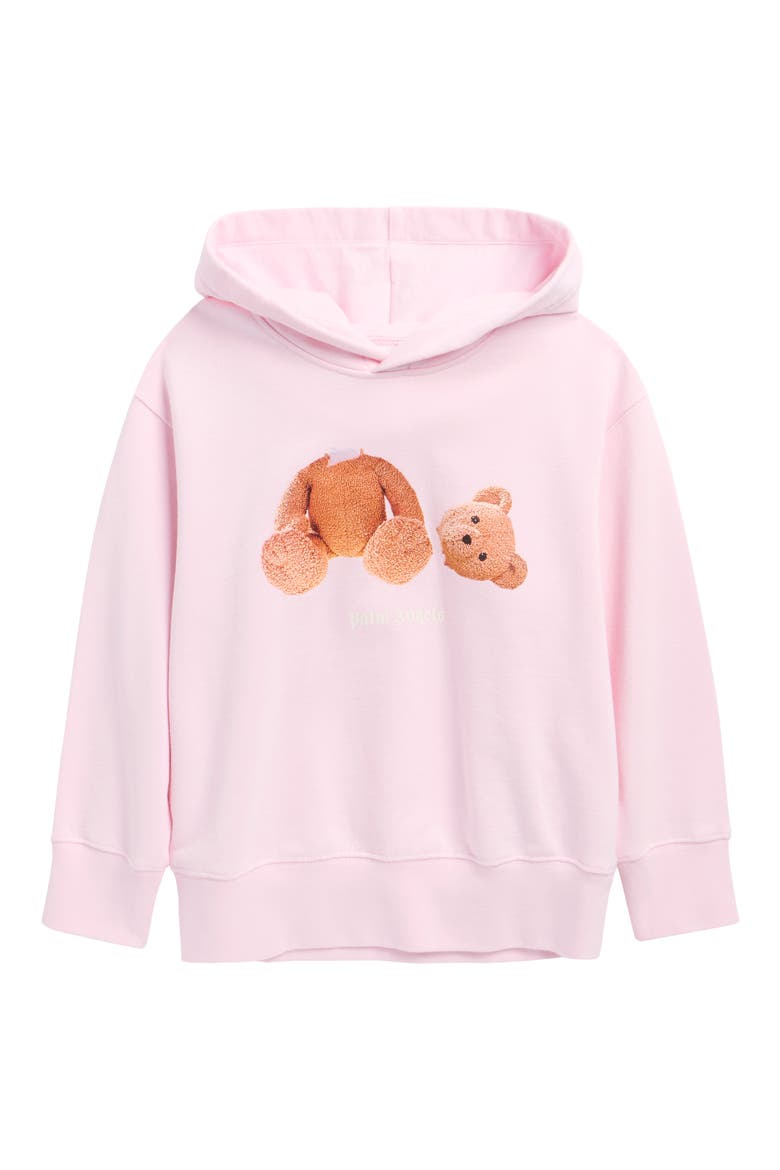 Kids' Bear Graphic Hoodie, Main, color, ROSE PINK - BROWN