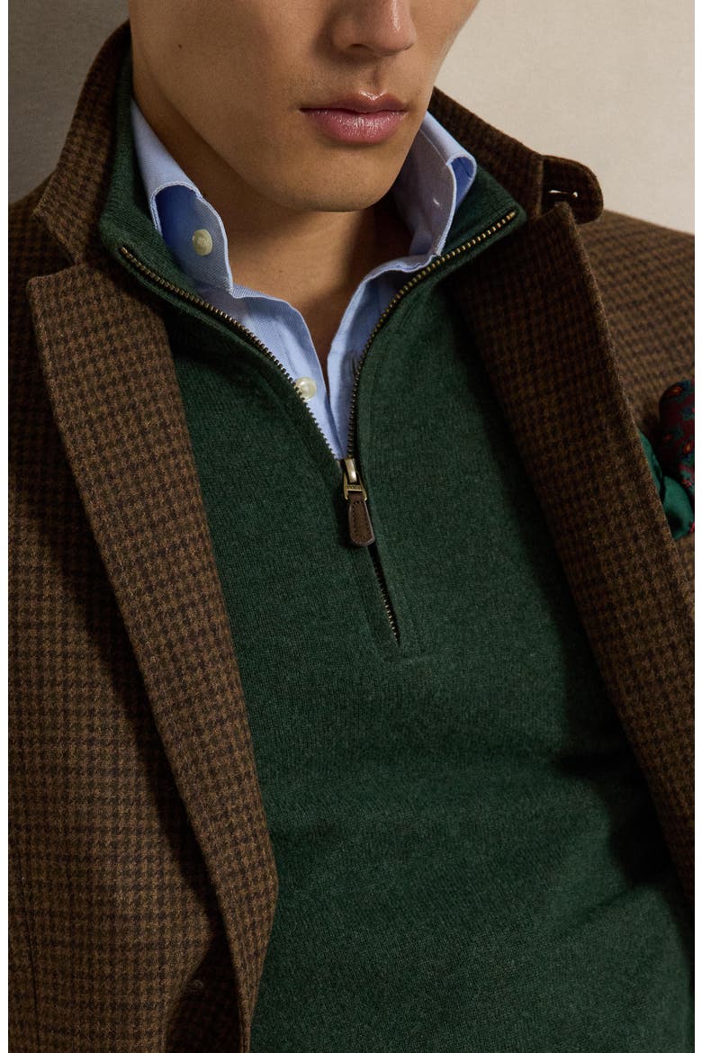 Regular Fit Wool Quarter Zip Sweater, Alternate, color, PINEHTHR