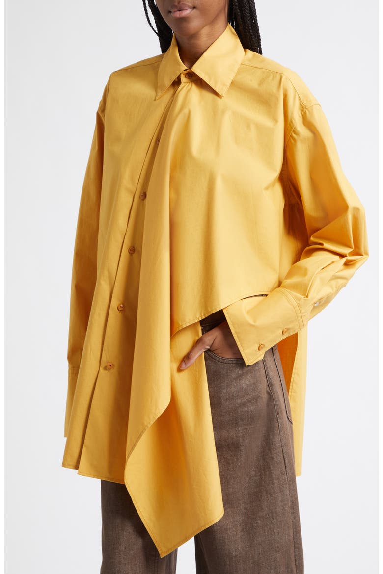 Tess Relaxed Fit Cascade Front Button-Up Shirt, Alternate, color, MARIGOLD