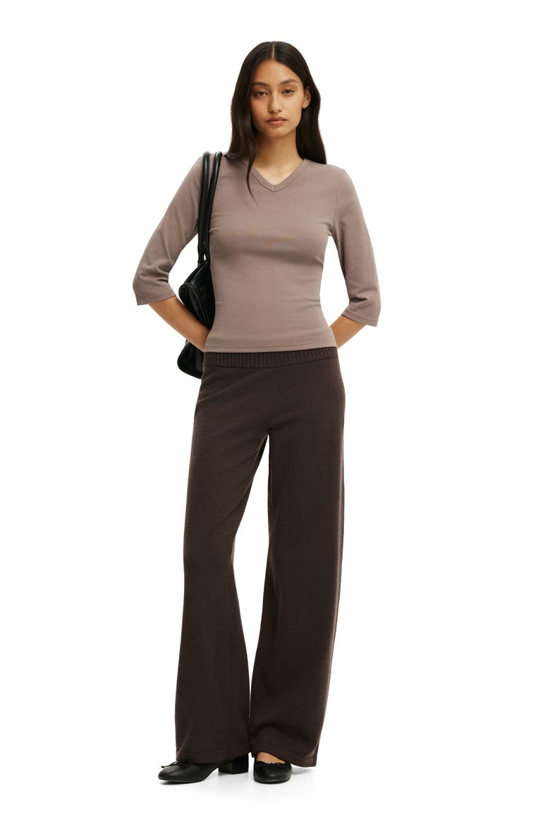 Women's Lotus Knit Pant, Alternate, color, Dark Oak