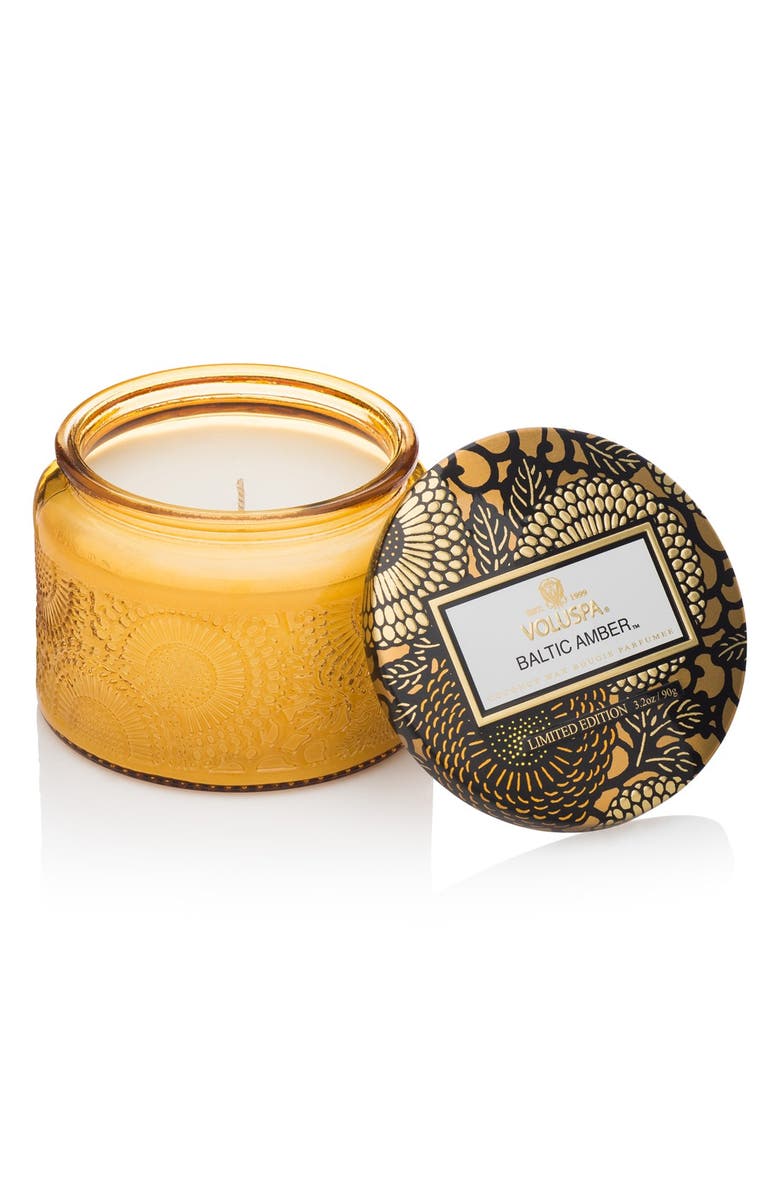 Voluspa Japonica Petite Embossed Glass Jar Candle, Main, color,