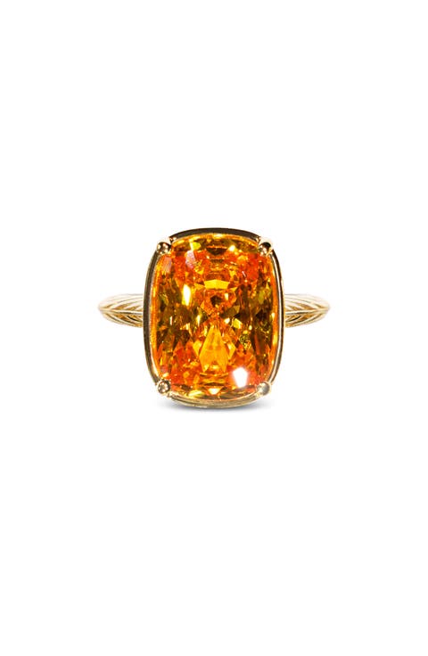 Elongated Cushion-Cut Cubic Zirconia Cocktail Ring