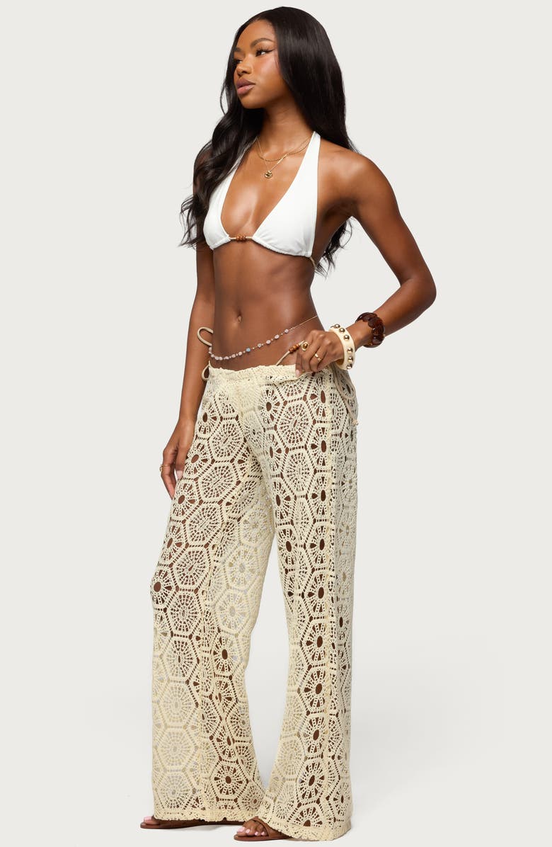 EDIKTED Amrita Baggy Open Stitch Pants, Alternate, color,