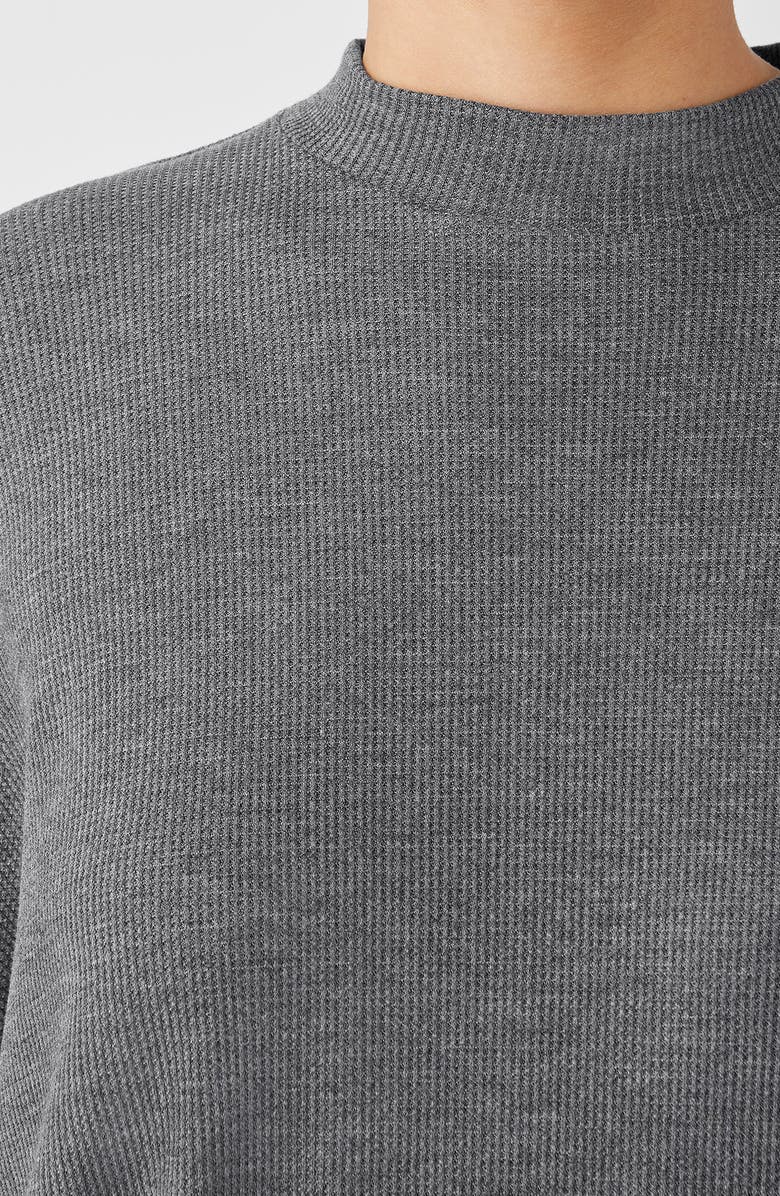 Eileen Fisher Mock Neck Long Sleeve Top, Alternate, color, Ash