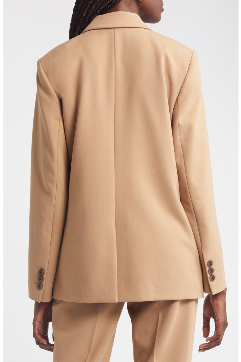 Double Breasted Peak Lapel Blazer, Alternate, color, CAMEL