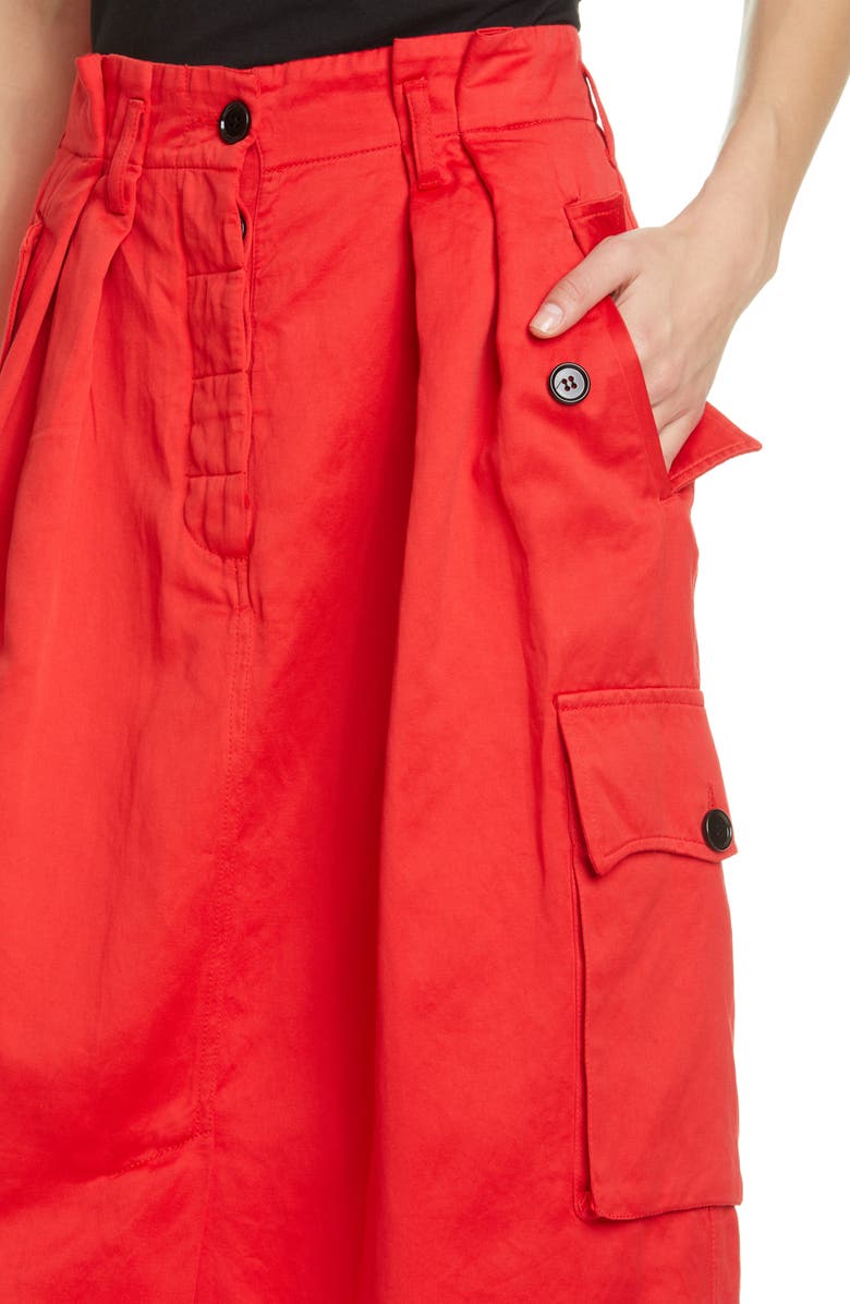 Dries Van Noten Savannah Cotton & Wool Midi Cargo Skirt, Alternate, color, 