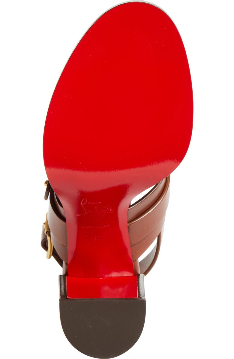 Christian Louboutin In Roma Block Heel Sandal, Alternate, color, Dark Carmine/Brown