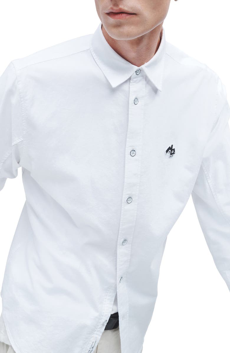 rag & bone Tomln Logo Patch Cotton Button-Up Shirt, Alternate, color,