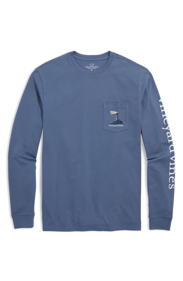 vineyard vines Lighthouse at Dusk Long Sleeve Cotton Graphic T-Shirt, Main, color, 