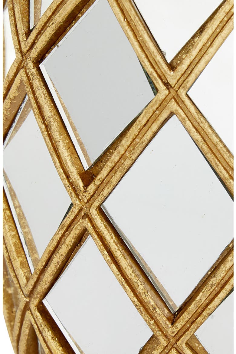 Goldtone Glass Pineapple Fruit Sculpture with Mirror Accents, Alternate, color, GOLD