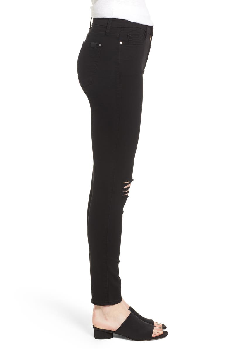 JEN7 by 7 For All Mankind Ripped Ankle Skinny Jeans, Alternate, color, Riche Touch Black Noir2