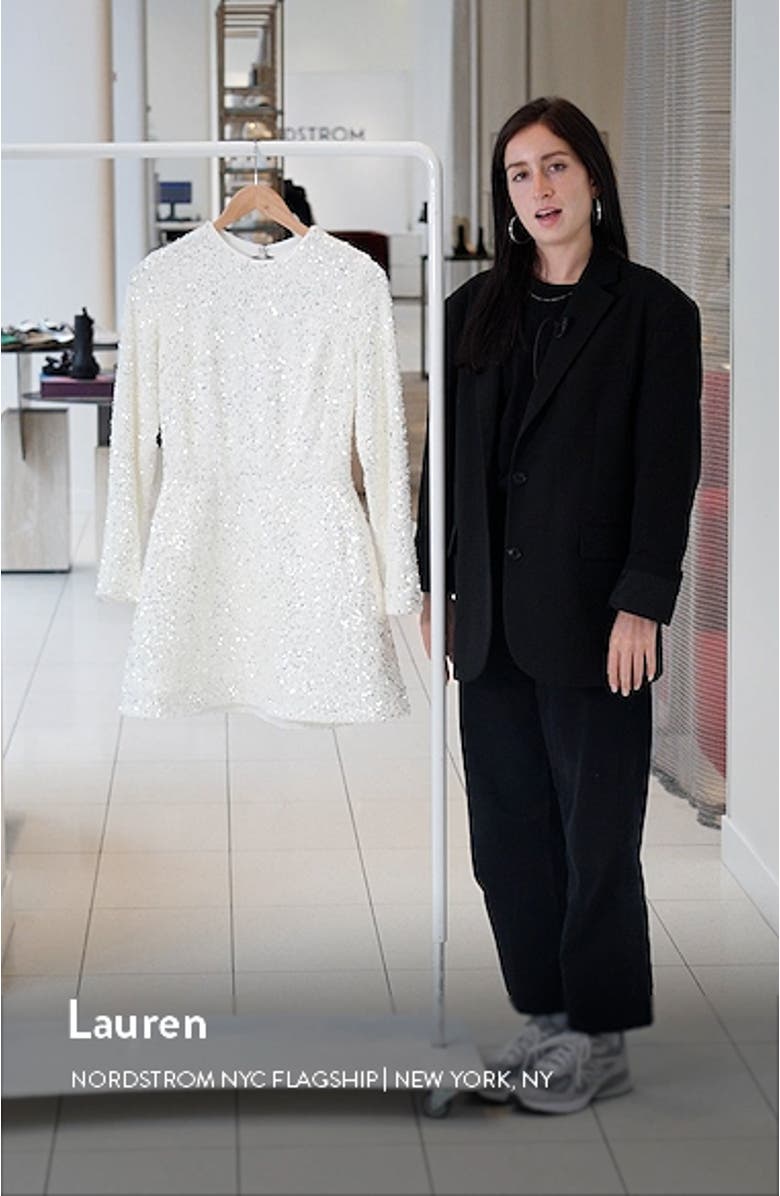 Avery Sequin Long Sleeve Minidress, sales video thumbnail