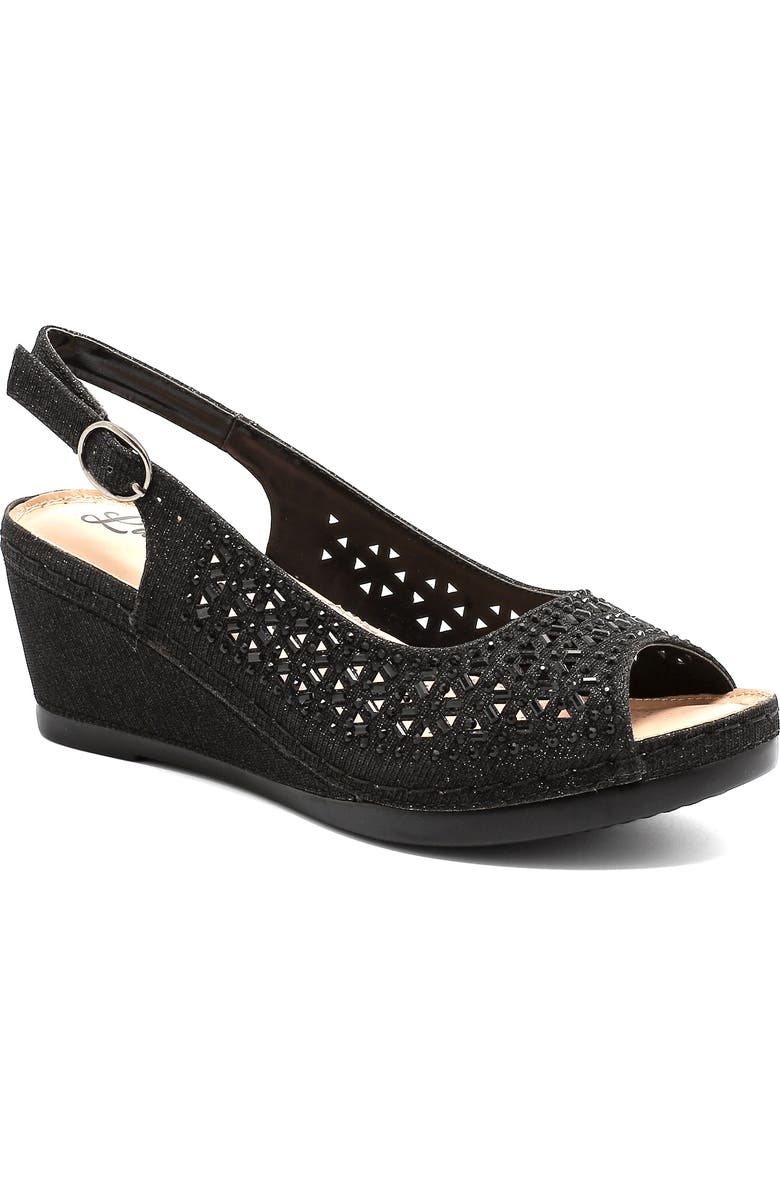 Lacy Couture Anita, Slingback Wedge, Main, color, Black