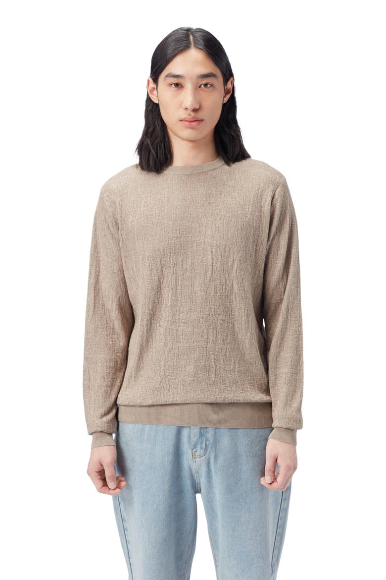 Lightweight Silk Cashmere Textured Sweater, Alternate, color, nomad