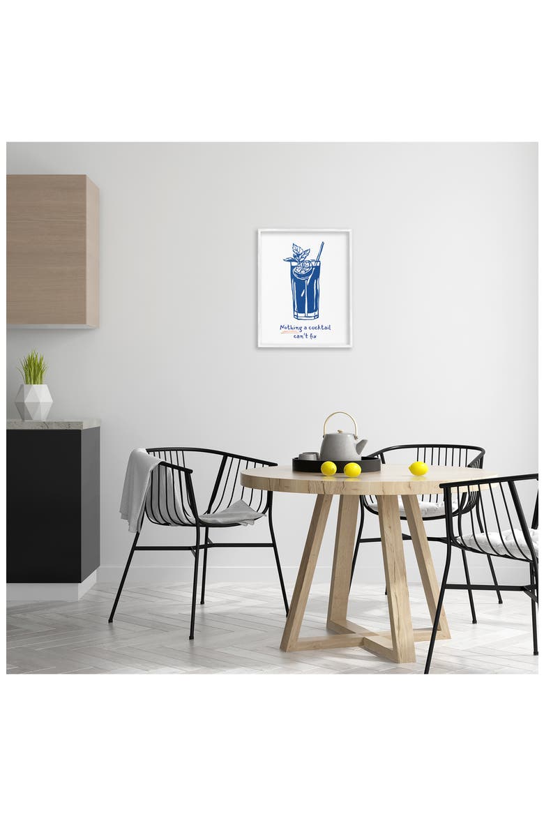 Nothing A Cocktail Can't Fix Framed Canvas Wall Art, Alternate, color, BLUE