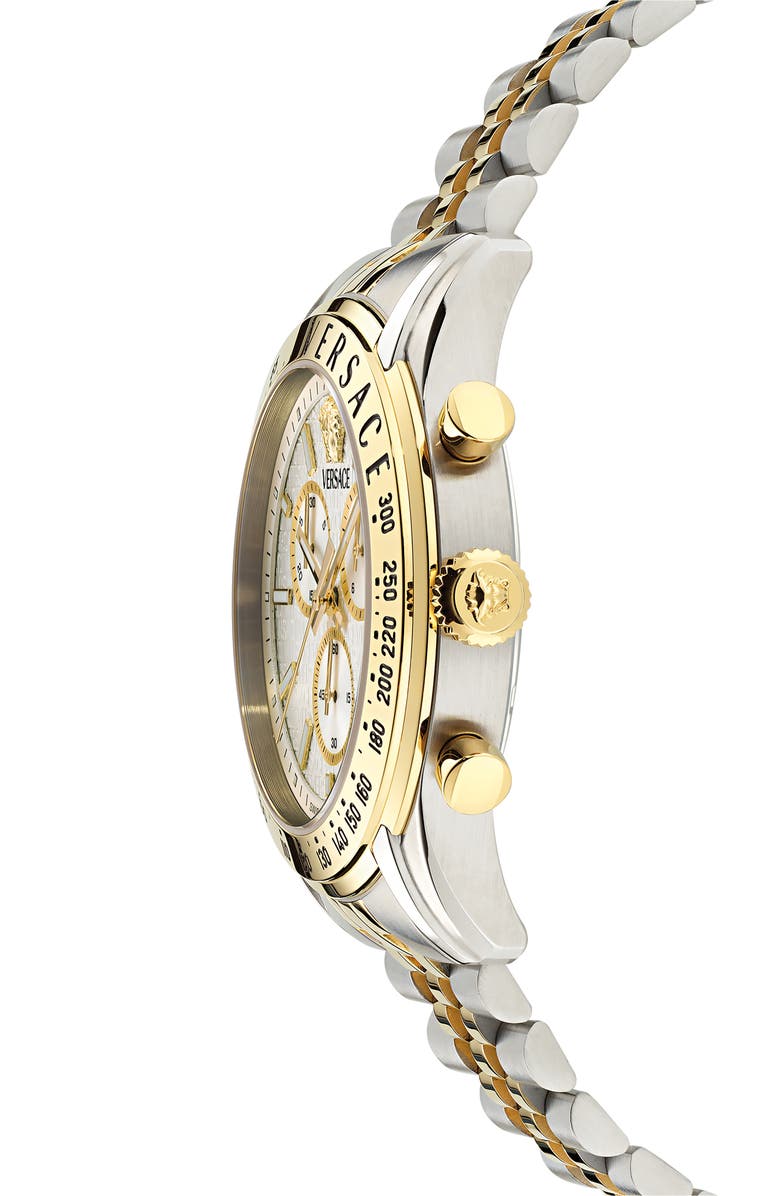 Versace Master Chronograph Two-Tone Bracelet Watch, 44mm, Alternate, color, Two Tone