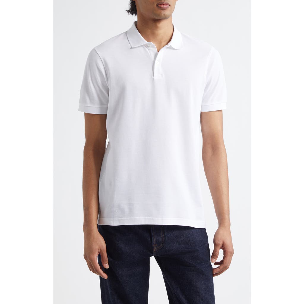 Sunspel Cotton Piqué Polo in White  product