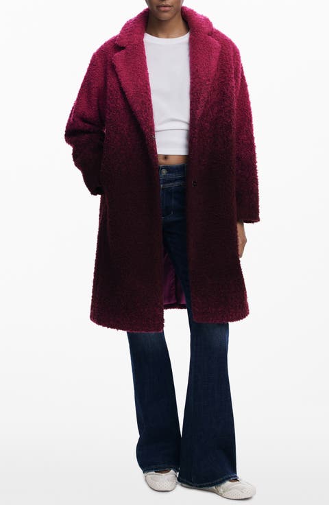 Ombré Faux Fur Longline Coat