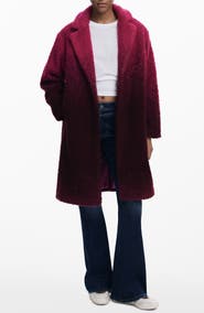 Desigual Ombré Faux Fur Longline Coat