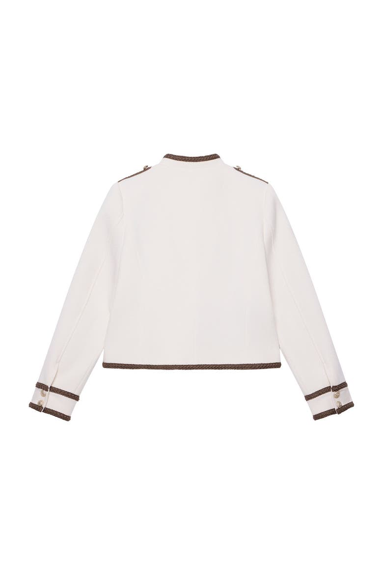 Contrast Military Jacket, Alternate, color, Ivory
