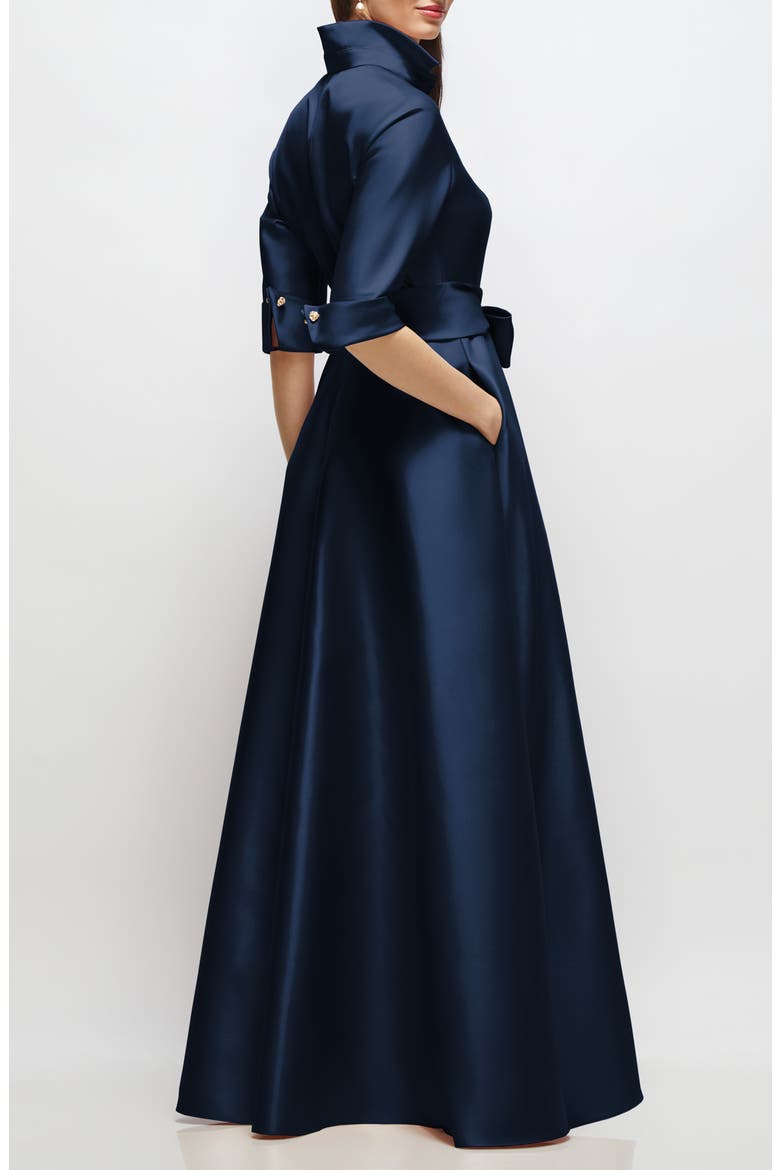 Shirtdress Gown, Alternate, color, MIDNIGHT