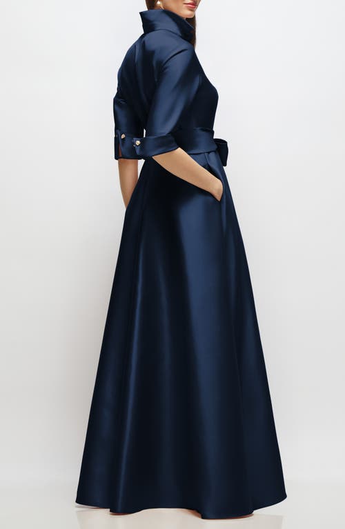 After Six Shirtdress Gown In Blue
