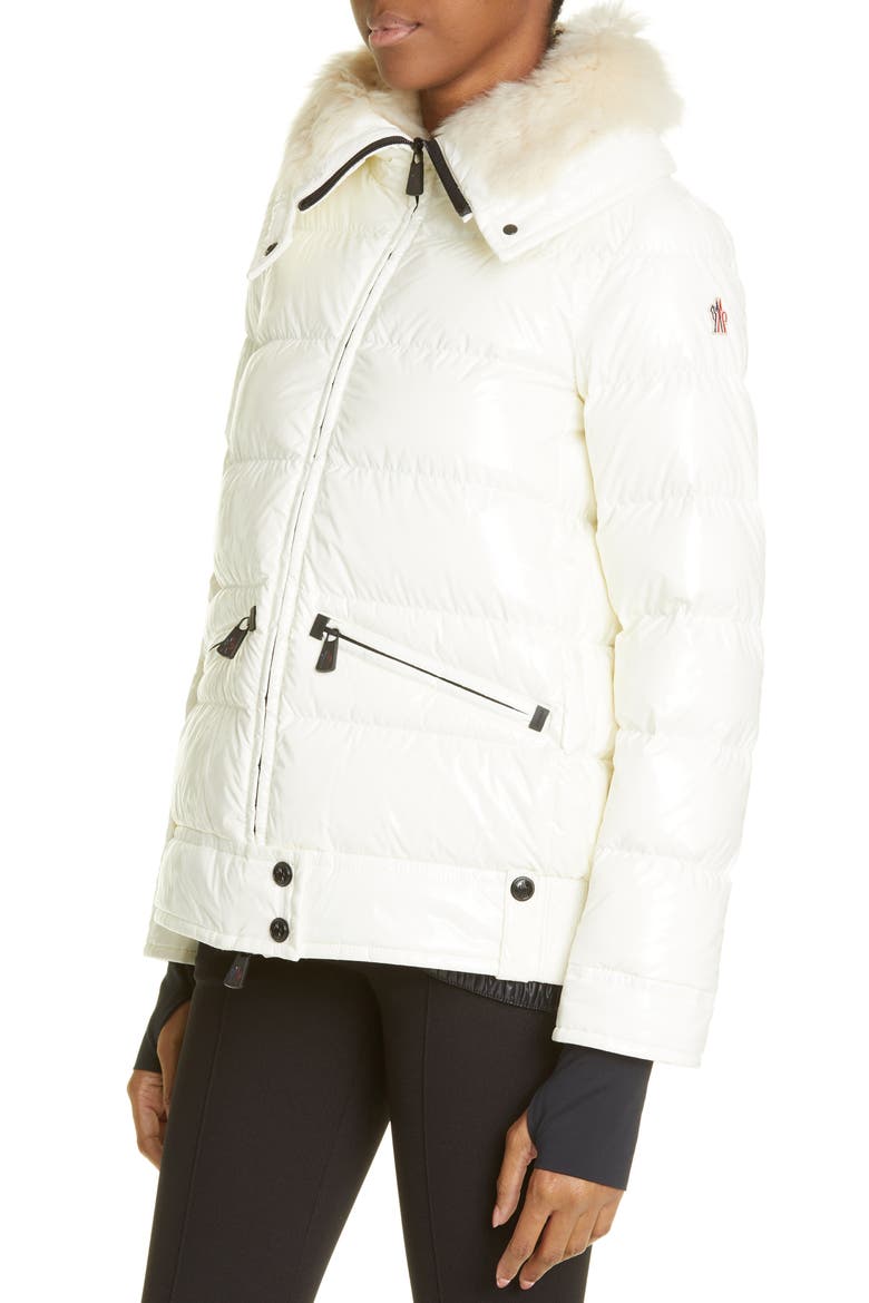 Arabba Down Jacket with Shearling Collar, Alternate, color, WHITE