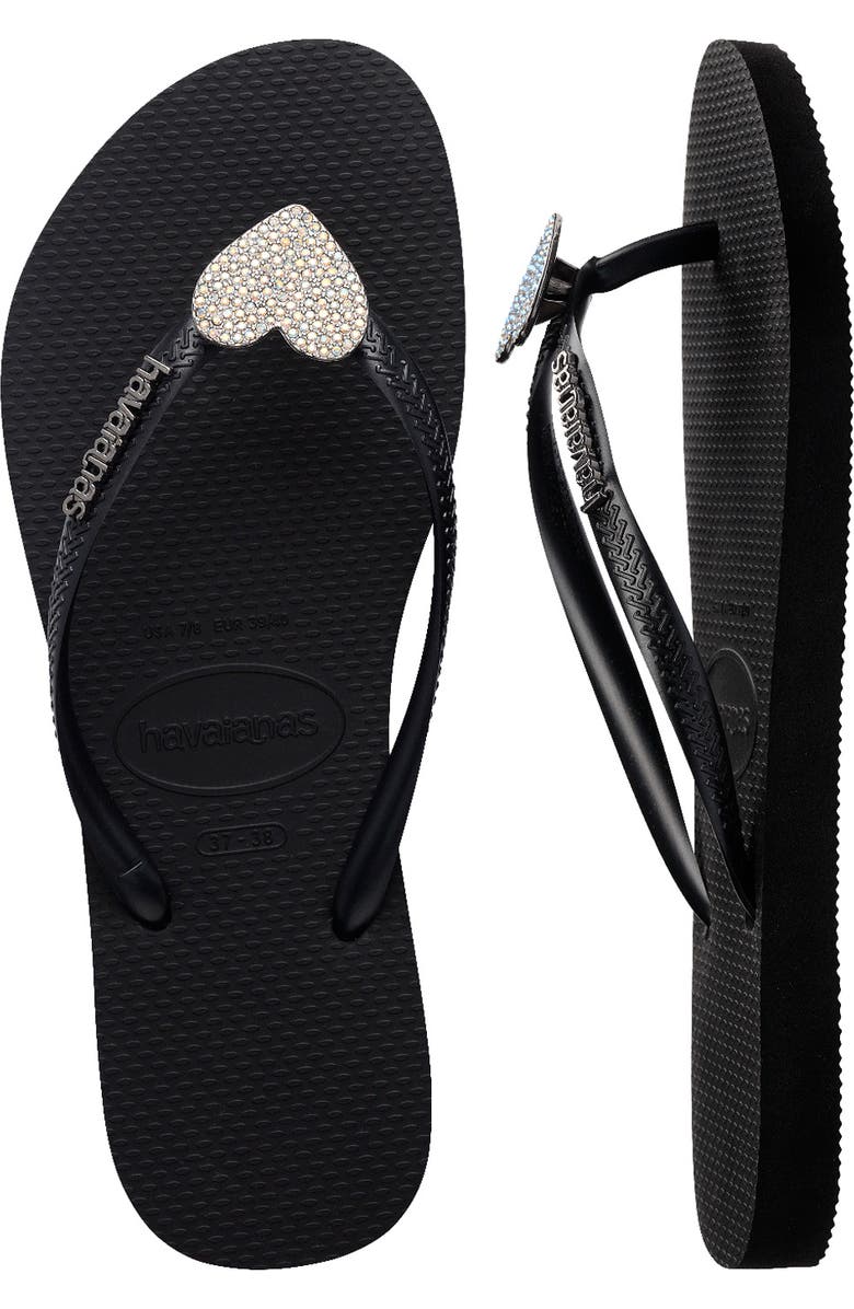 Havaianas Kids' Slim Crystal Charm Flip Flop, Alternate, color,