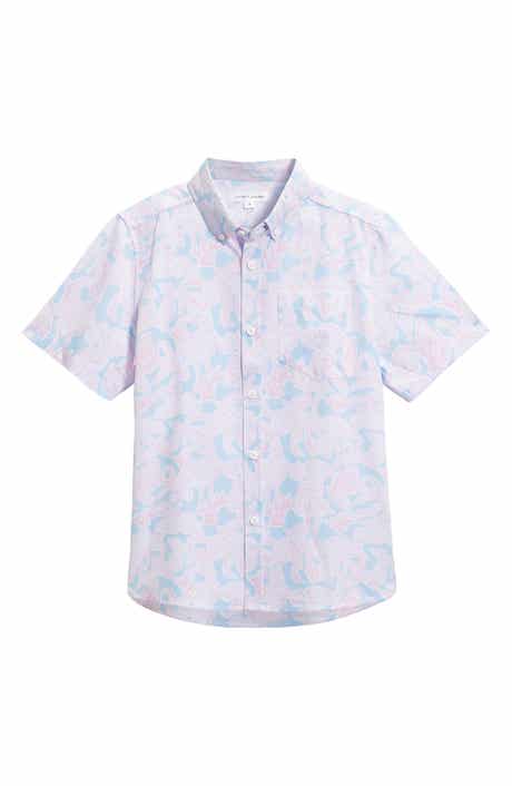 Vintage Summer Kids' Flamingo Button-Down Shirt