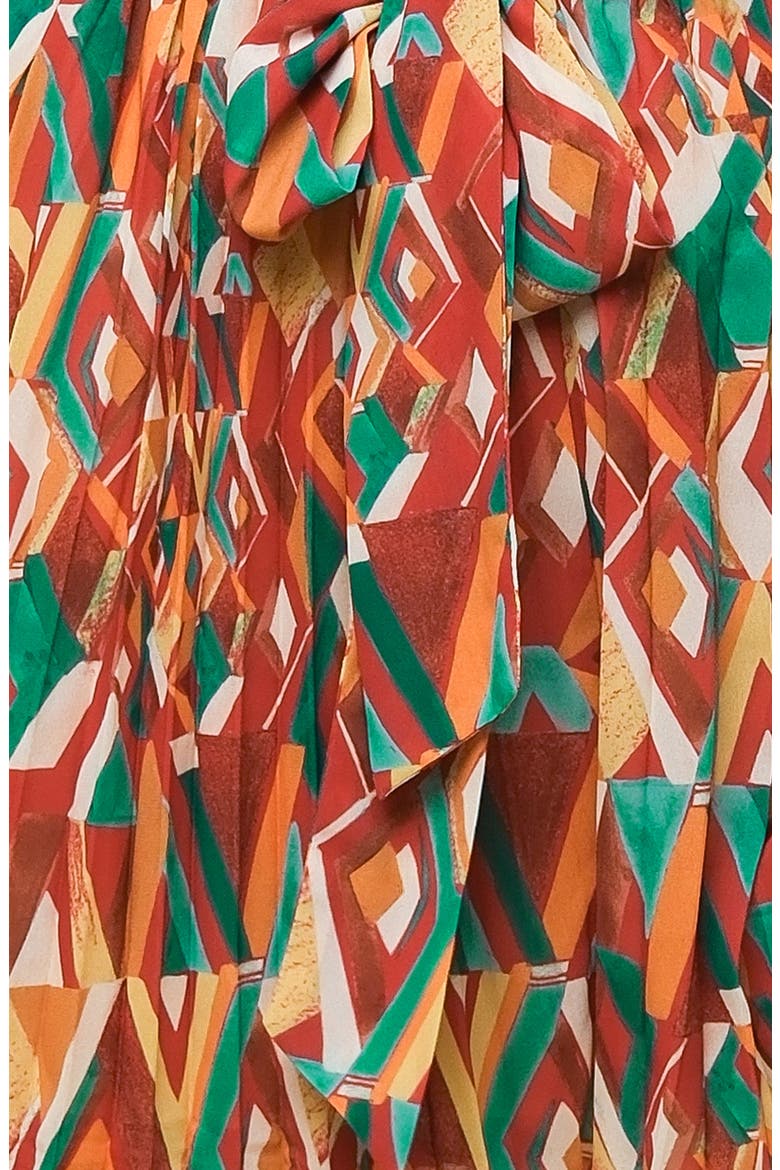 Print Pleated Romper, Alternate, color, BROWN/GREEN