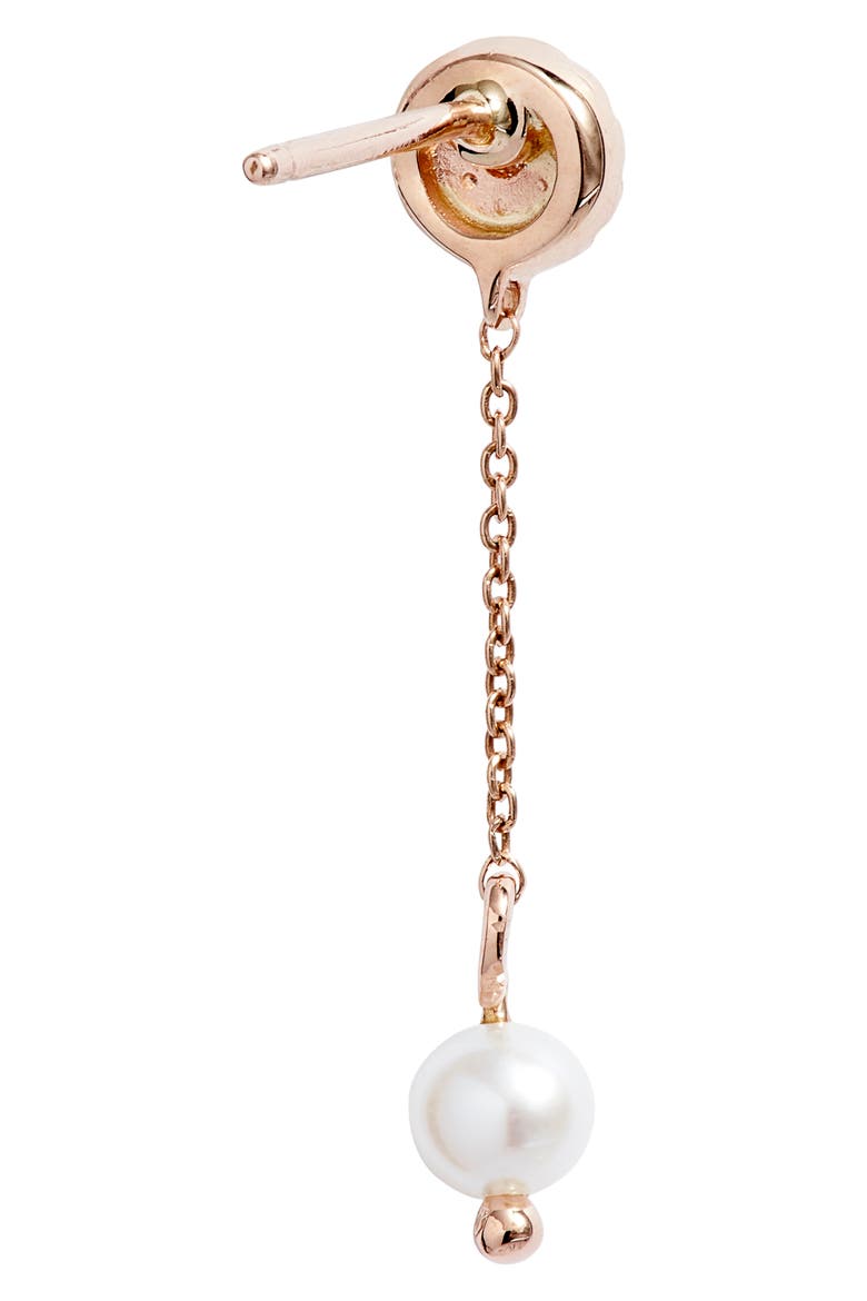 Pearl Ivy Mini Halo Linear Earrings, Alternate, color, ROSE GOLD