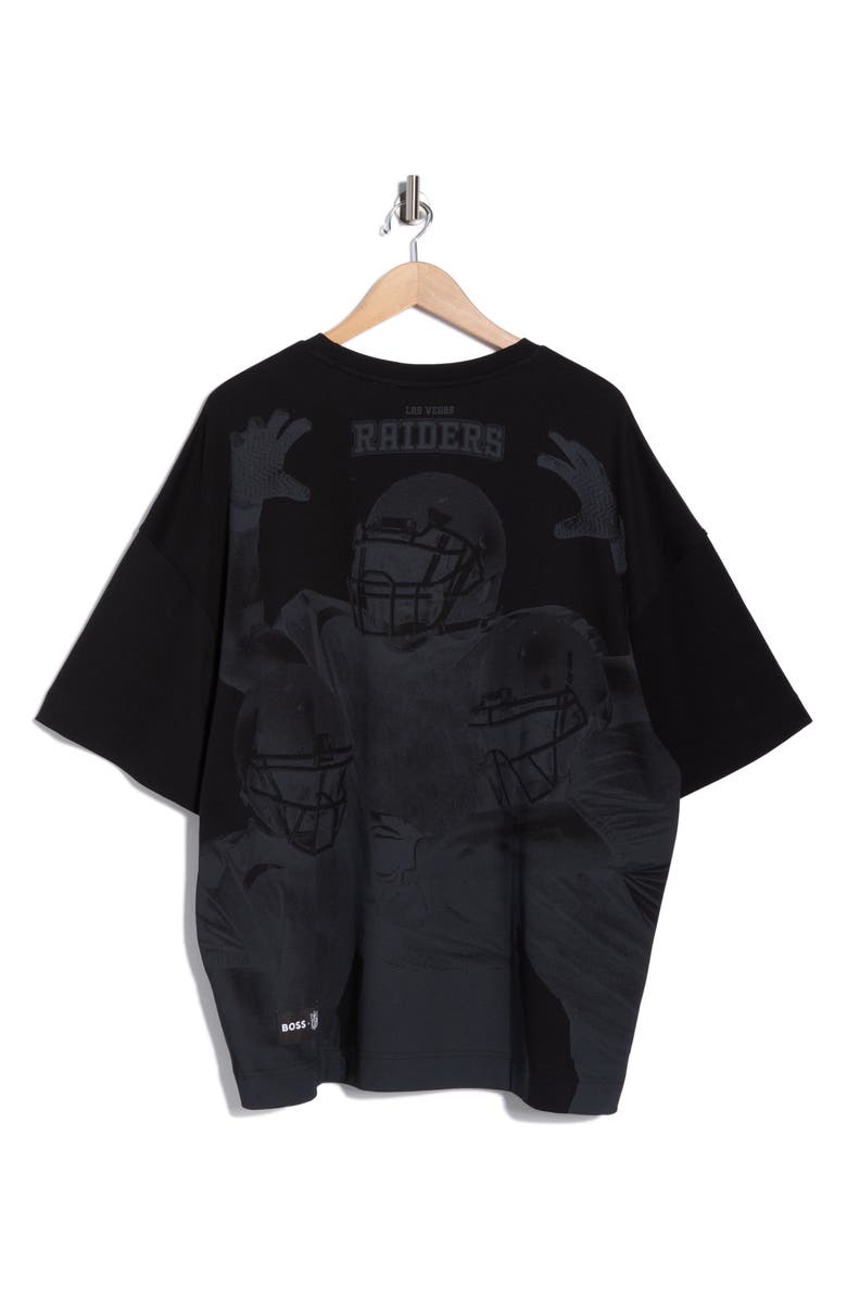 BOSS Taylor NFL Raiders Cotton Graphic T-Shirt, Alternate, color, Black