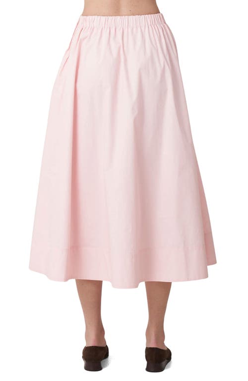 Find Me Now Uni Tiered Pleated Cotton Midi Skirt In Pink