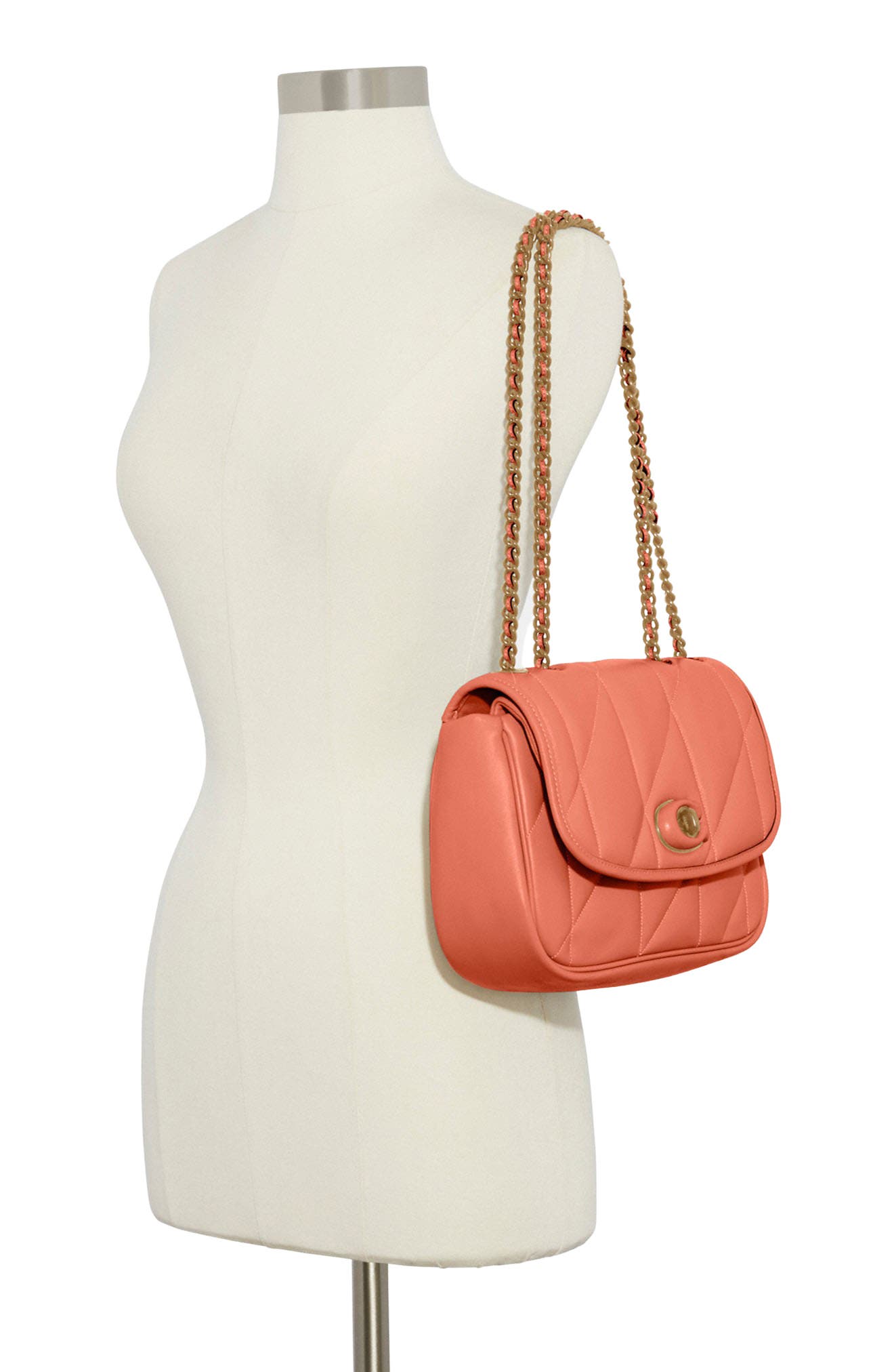 Madison Quilted Convertible Shoulder Bag, Alternate, color, LIGHT CORAL