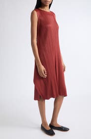 Pleats Please Issey Miyake Monthly Colors September Pleated Sleeveless Midi Dress