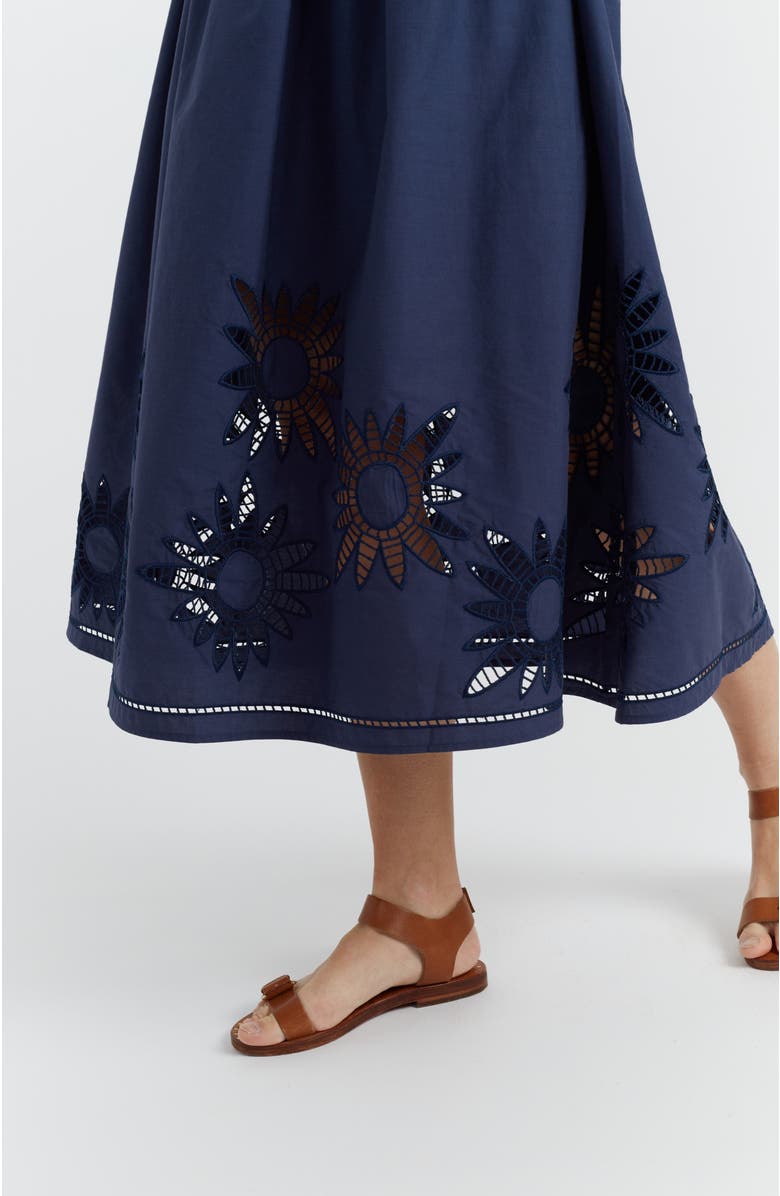 Chinti & Parker Broderie Dress, Alternate, color, Navy