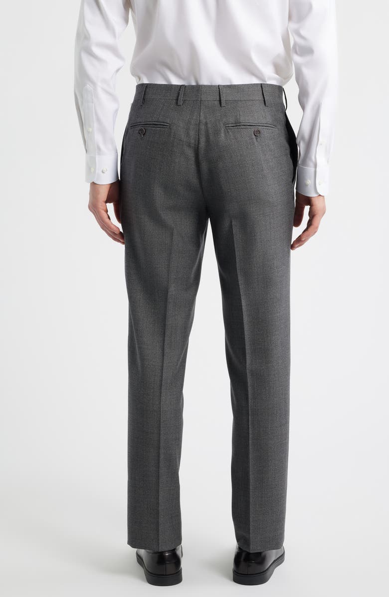 Canali Siena Regular Fit Grey Flat Front Super 130s Wool Dress Pants, Alternate, color, Grey