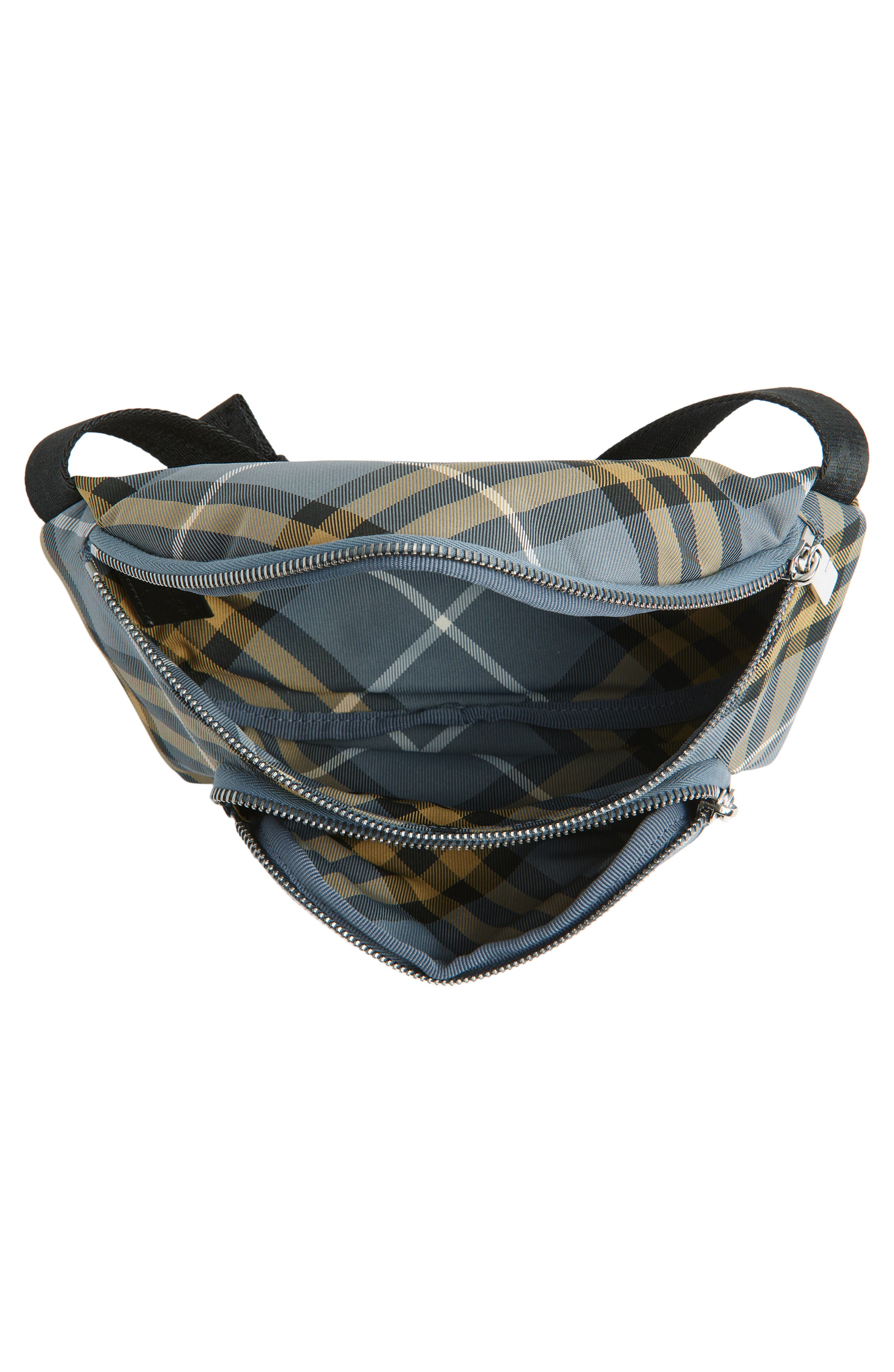 Burberry Small Check Belt Bag, Alternate, color, Wave Blue