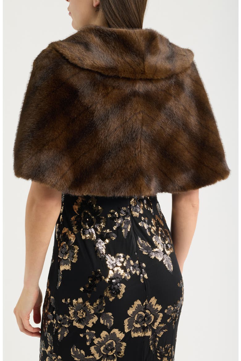 Faux Fur Capelet, Alternate, color, MINK