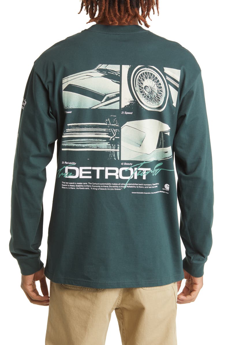 Carhartt Work In Progress Detroit Turbo Long Sleeve Organic Cotton Graphic Tee, Alternate, color,