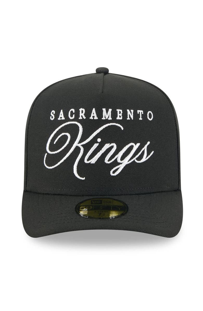 New Era Men's New Era Black Sacramento Kings 2025 NBA Draft A-Frame 59FIFTY Fitted Hat, Alternate, color, 