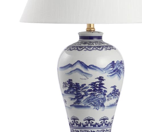 Jonathan Y Zhou Ceramic/iron Traditional Cottage Led Table Lamp In Blue/white
