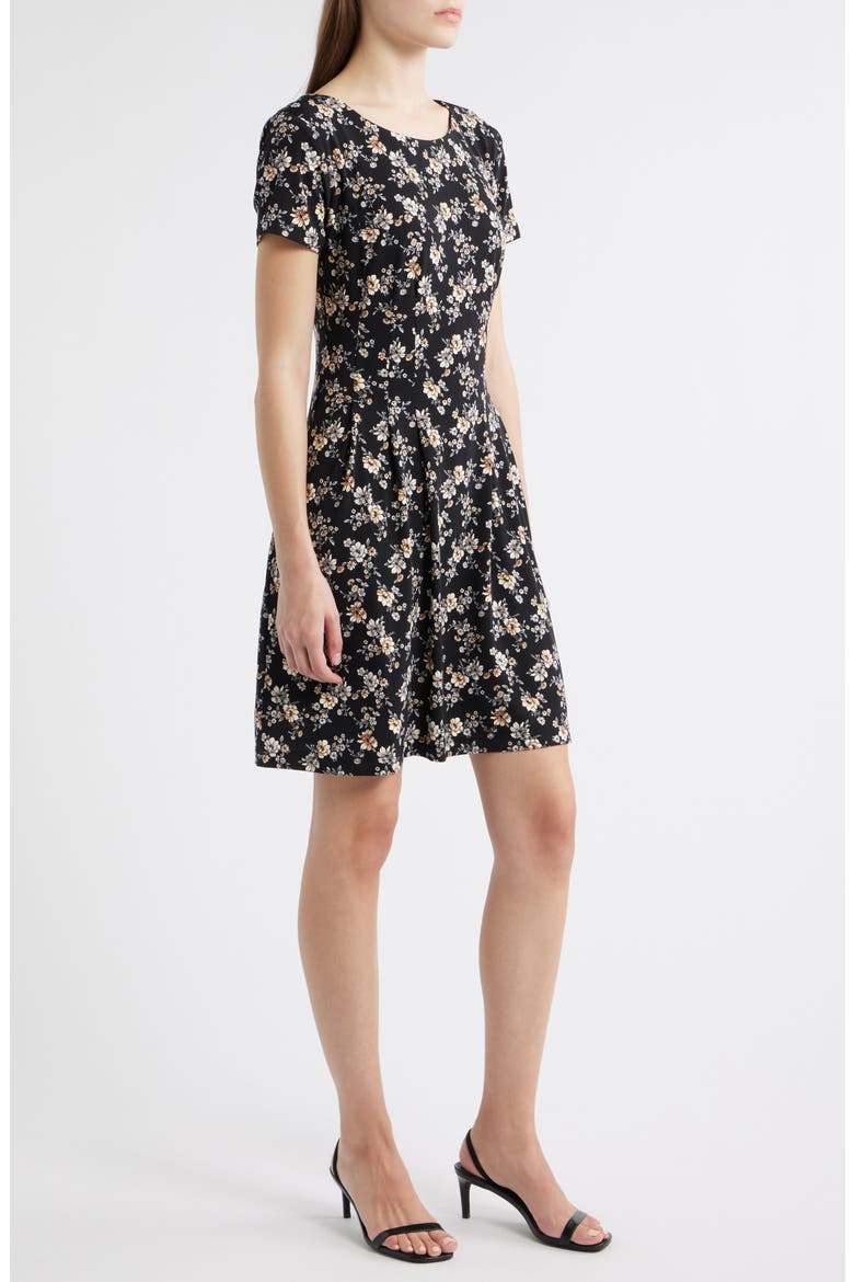 Floral Dress, Alternate, color, BLACK
