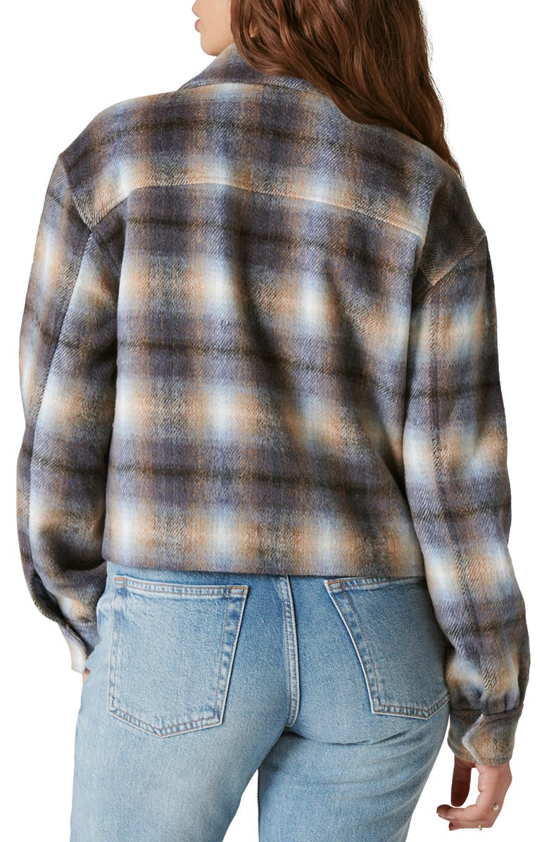 Lucky Brand Plaid Crop Jacket, Alternate, color, 