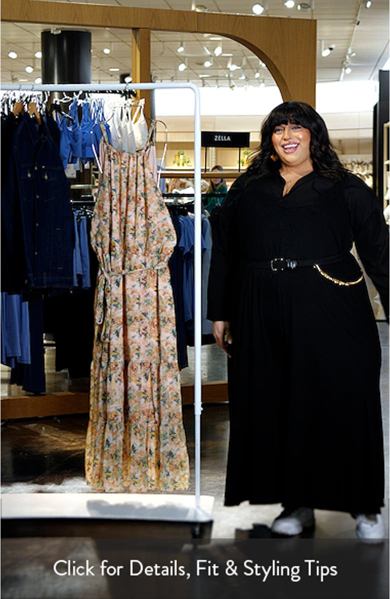 Callie Print Tiered Belted Maxi Dress, sales video thumbnail