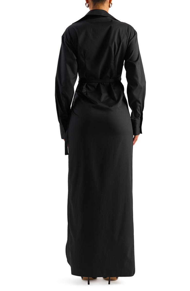 Naked Wardrobe Long Sleeve Faux Wrap Dress, Alternate, color,