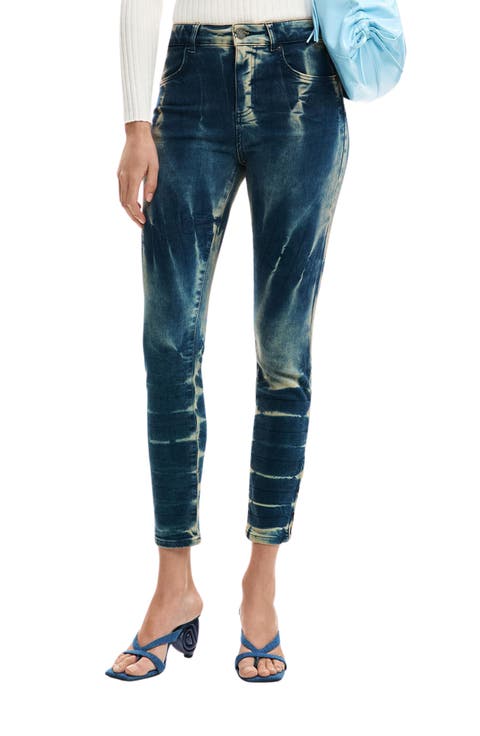 Low Rise Tie-Dye Skinny Jeans